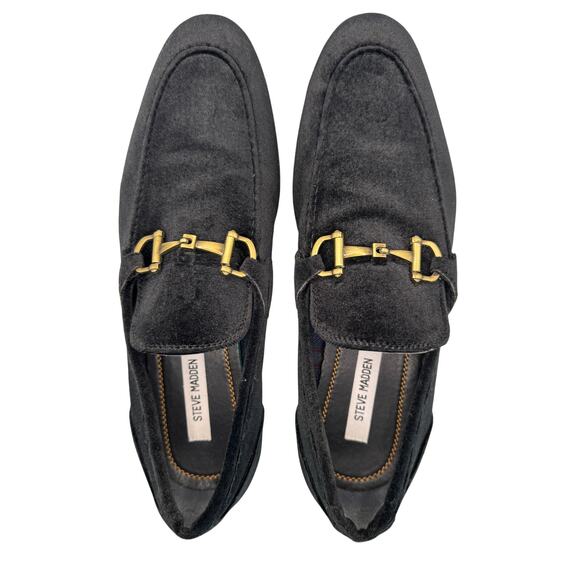 Steve Madden Men\'s Delrayy Black Velvet Loafers Shoes Size 11